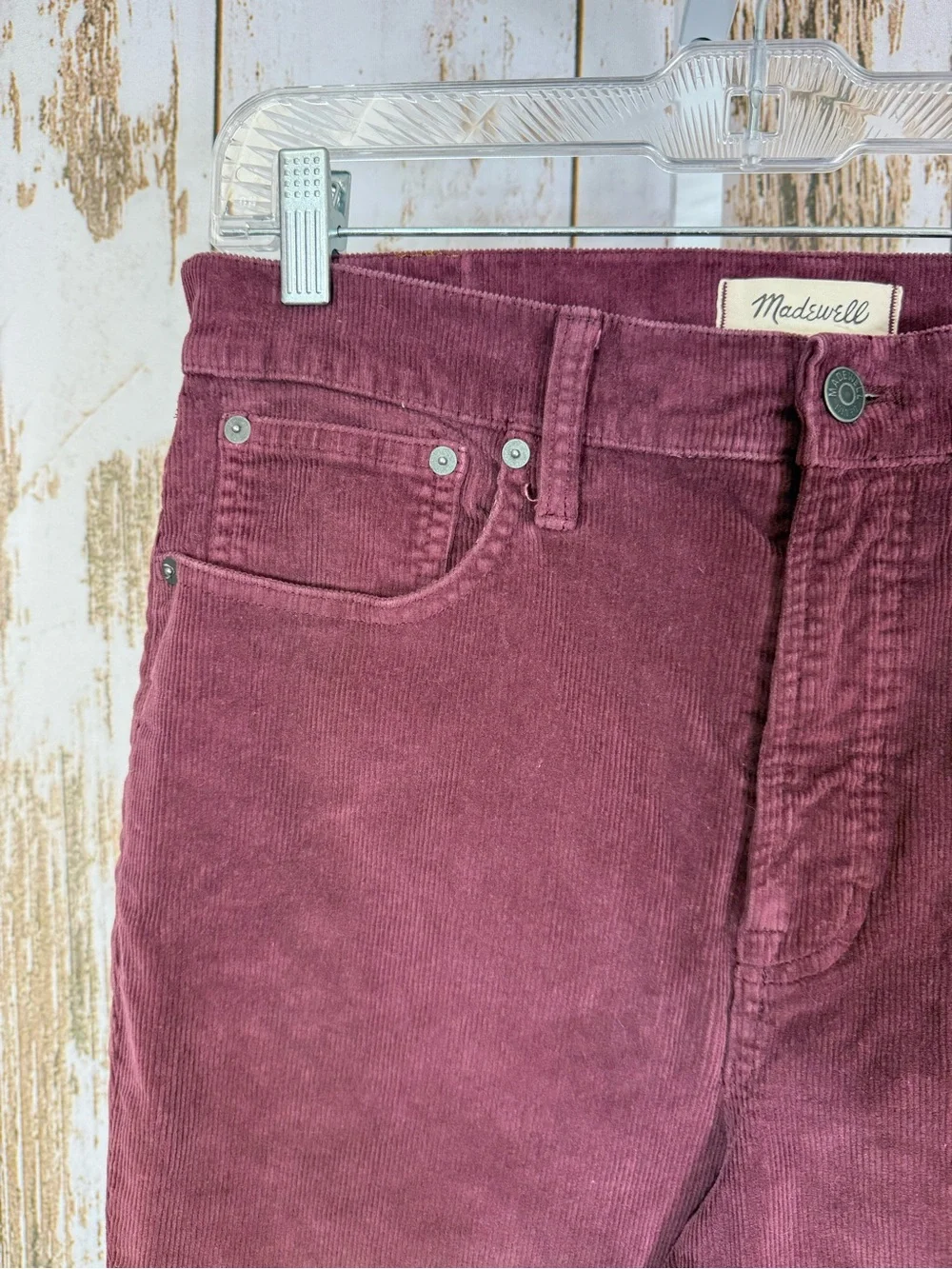 Madewell Burgundy Corduroy Flare Leg Jeans. Size 28. Excellent condition! - Picture 2 of 6